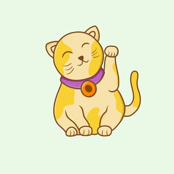 HI cat illustration vector