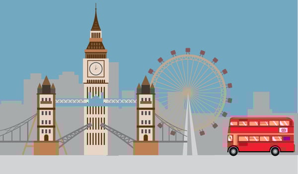 United Kingdom travel poster, vector