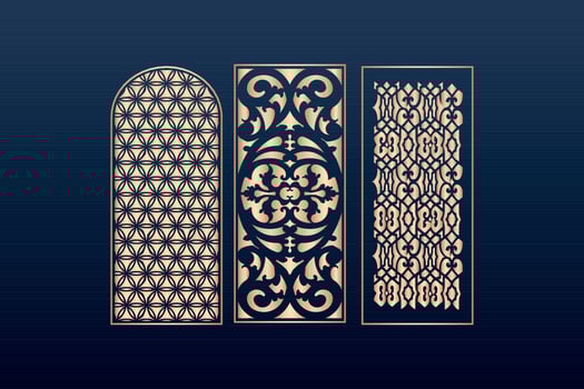Decorative laser cut panels template with abstract texture.dxf geometric and floral laser cutting ,abstract cutting panels template islamic vector