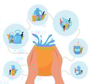 Drink Water Flat Concept vector