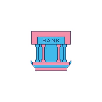 Creative modern bank outline icon vector