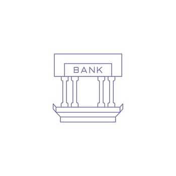 Creative modern bank outline icon vector