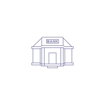 Creative modern bank outline icon vector