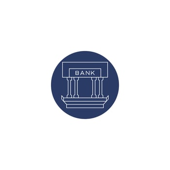 Creative modern bank outline icon vector