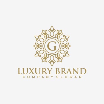 Floral Heraldic Luxury circle Logo template in vector for Restaurant, Royalty, Boutique, Cafe, Hotel, Jewelry, Fashion and other vector illustration