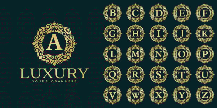 Floral Heraldic Luxury circle Logo template in vector for Restaurant, Royalty, Boutique, Cafe, Hotel, Jewelry, Fashion and other vector illustration