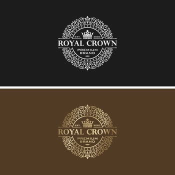 Floral Heraldic Luxury circle Logo template in vector for Restaurant, Royalty, Boutique, Cafe, Hotel, Jewelry, Fashion and other vector illustration