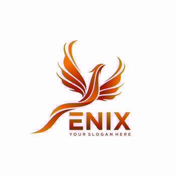 Modern Flaming Phoenix Logo designs template vector illustration