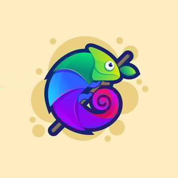 Colorful chameleon logo design vector illustration
