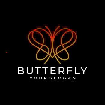 butterfly logo vector line outline monoline icon illustration