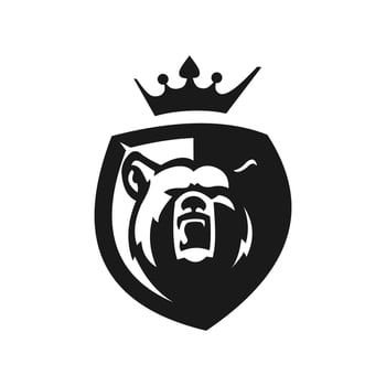 Furious bear sport vector logo concept isolated on white background.