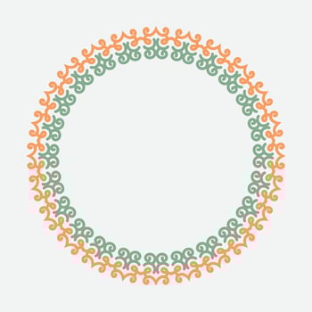 round linear narrow and wide frame in abstract oriental motif. Traditional elegant floral eastern ornament to decorate and design greeting cards, certificates, wedding invitations vector
