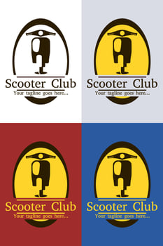 Editable Scooter Club Vector Illustration for Logo Template