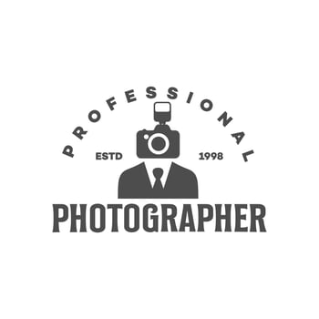 Simple Camera Photography Logo Design Vector. vintage style vector