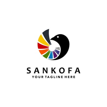 Sankofa logo design with full color. suitable for your design need, logo, illustration, animation, etc. vector