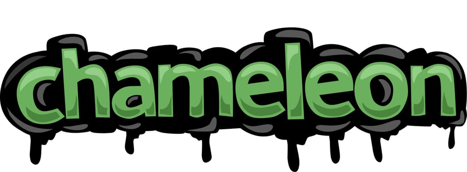 CHAMELEON writing vector design on white background