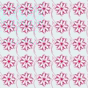 flowers from red geometric lines vector