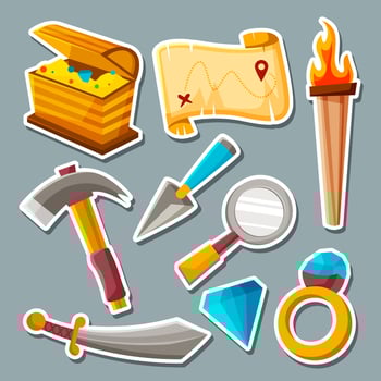 Science Fiction Treasure Hunter Sticker vector