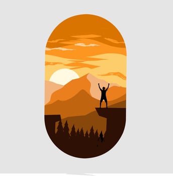 silhouette of a person in outdoor,mountain hiking vector