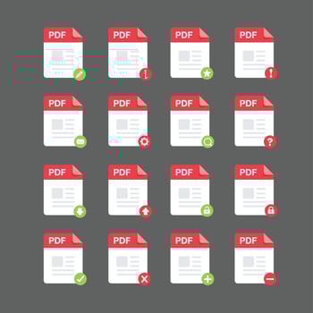 PDF files icon set , vector design element