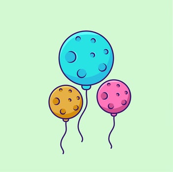 balloons isolated on blue pink and orange vector