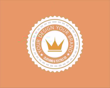 round logo design with crown in the middle vector