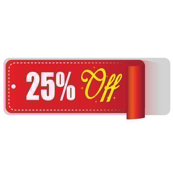 25 percentage off Sale tag vector badge template