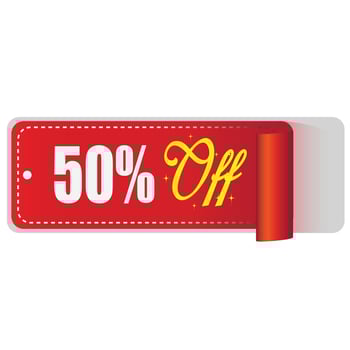 50 percentage off Sale tag vector badge template