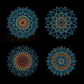 Collections Circular pattern in the form of a mandala for Henna, Mehndi, tattoos. Coloring book page. vector