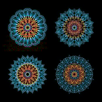 Collections Circular pattern in the form of a mandala for Henna, Mehndi, tattoos. Coloring book page. vector