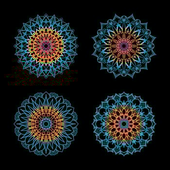 Collections Circular pattern in the form of a mandala for Henna, Mehndi, tattoos. Coloring book page. vector