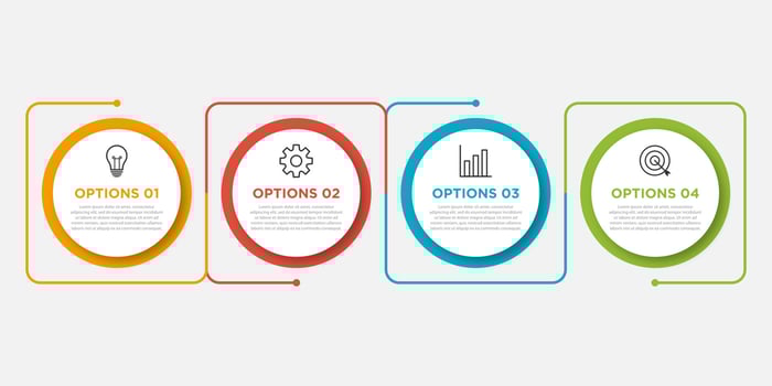 Presentation business infographic template with 4 options. Vector illustration.