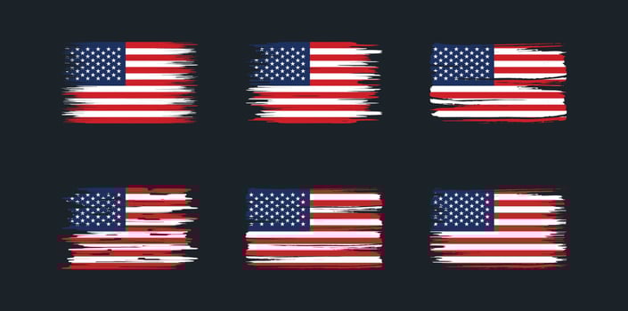 American Flag Brush Collection. National Flag vector