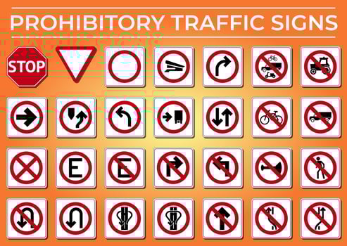 Prohibitory traffic sign Free Vector