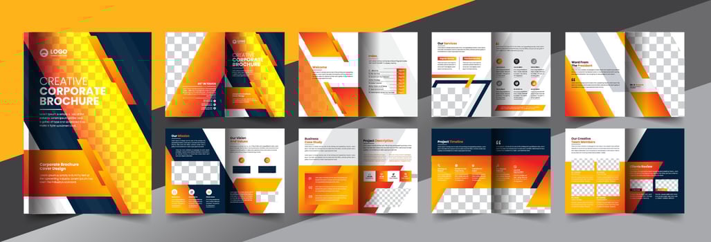 corporate company profile brochure annual report booklet business proposal layout concept design vector