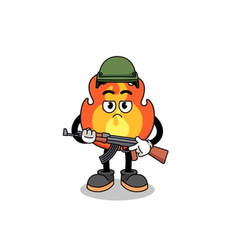Cartoon of fire soldier vector