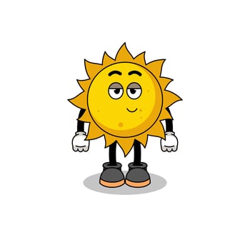 sun cartoon couple with shy pose vector