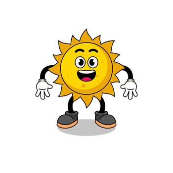 sun cartoon with surprised gesture vector