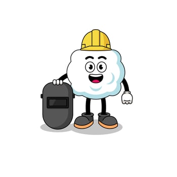 Mascot of cloud as a welder vector