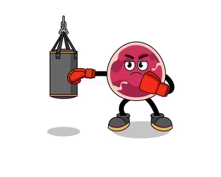 Illustration of meat boxer vector