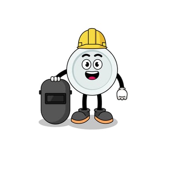 Mascot of plate as a welder vector