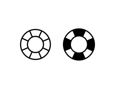 lifebuoy icon. outline icon and solid icon vector