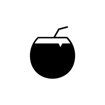Coconut Drink, Juice Solid Line Icon Vector Illustration Logo Template. Suitable For Many Purposes.