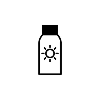 Sunblock, Sunscreen, Lotion, Summer Solid Line Icon Design Concept For Web And UI, Simple Icon Suitable for Any Purposes. vector
