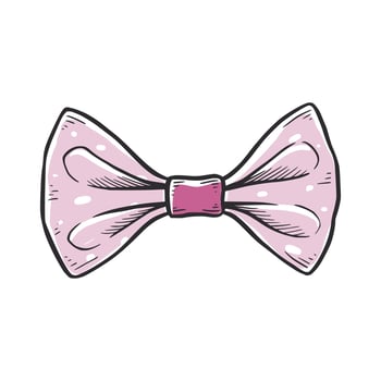 Tie bow color doodle sketch vector