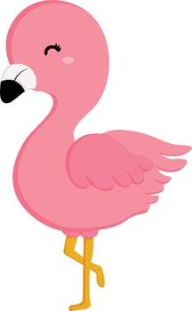 Lovely cute flamingo vector