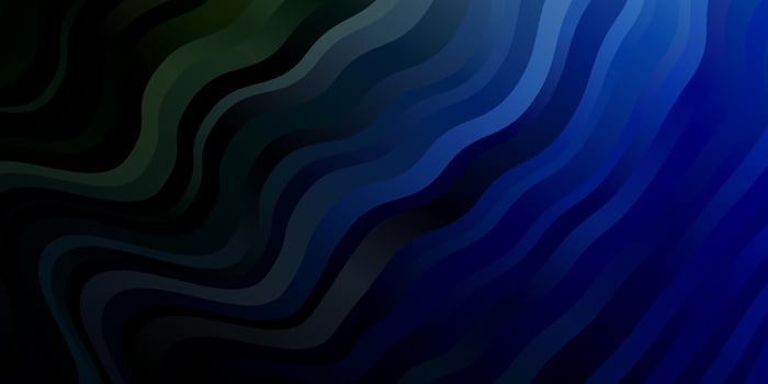 Dark Blue, Green vector background with curves.
