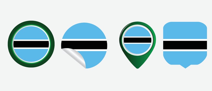 Botswana flag. flat icon symbol vector illustration