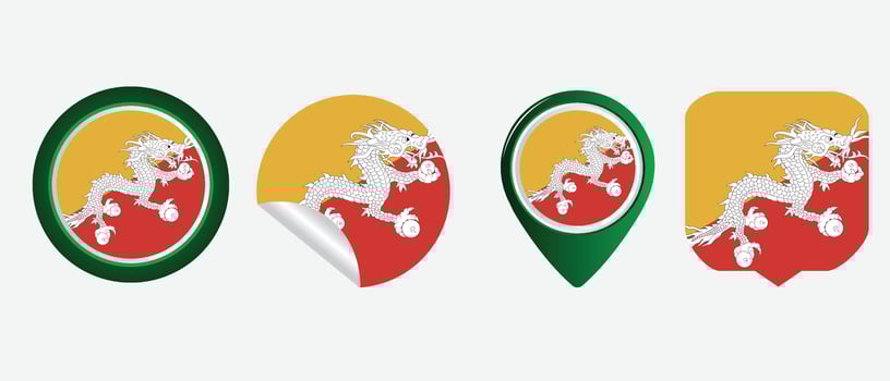 Bhutan flag. flat icon symbol vector illustration