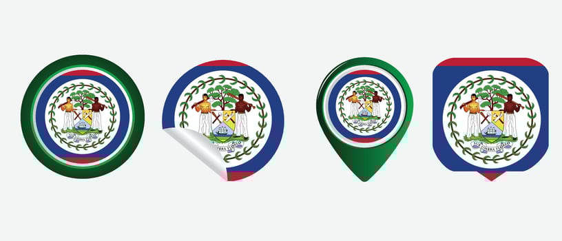 Belize flag. flat icon symbol vector illustration